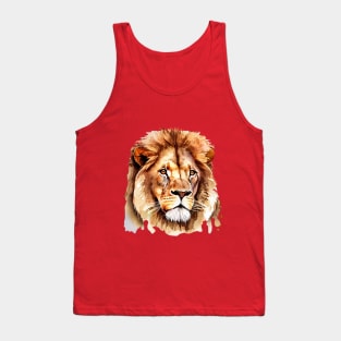 Lion Art, Watercolor Painting Tank Top